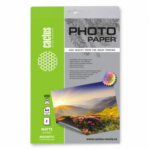 Фотобумага Cactus CS-MMA46902 A4/690г/м2/2л./белый матовое/магнитный слой 260 для струйной печати - Продажа и ремонт компьютерной техники "БАЙТ"