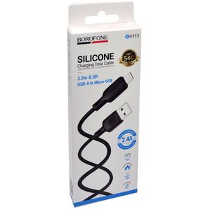 Кабель USB - MicroUSB BOROFONE BX113 2,4A (черный) 2м силиконовый - Продажа и ремонт компьютерной техники "БАЙТ"