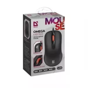 Мышь проводная Defender Omega MB-522 черная (бесшумная) - Продажа и ремонт компьютерной техники "БАЙТ"