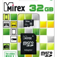 Флеш карта microSD 32GB Mirex microSDHC Class 10 (SD адаптер) - Продажа и ремонт компьютерной техники "БАЙТ"