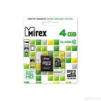 Флеш карта microSD 4GB Mirex class 10 +адаптер - Продажа и ремонт компьютерной техники "БАЙТ"