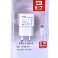 Сетевое зарядное устройство USB + кабель micro BYZ A8S - Продажа и ремонт компьютерной техники "БАЙТ"