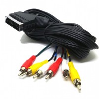Кабель аудио-видео Ningbo SCART (m)/3хRCA (m) 3м. черный (JSC005-3) - Продажа и ремонт компьютерной техники "БАЙТ"