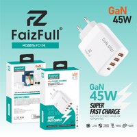 З/У сетевое FaizFull FC108 Gan PD45W 3A 1xType-C+3USB - Продажа и ремонт компьютерной техники "БАЙТ"