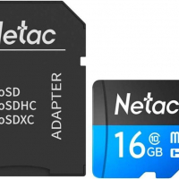 Флеш карта microSDHC Netac 16GB NT02P500STN-016G-R P500 + adapter - Продажа и ремонт компьютерной техники "БАЙТ"