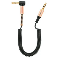 Кабель AUX FaizFull FX17, 1,0m, угловой, пружина - Продажа и ремонт компьютерной техники "БАЙТ"