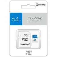 Карта памяти MicroSDXC 64 Gb SmartBuy class 10 UHS-I Blue SB64GMSDU1BLUE01 - Продажа и ремонт компьютерной техники "БАЙТ"