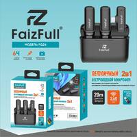 Микрофон петличный FaizFull FQ26, беспроводной, 2штуки, Type-C + переходник Lightning, 80mAh + кейс - Продажа и ремонт компьютерной техники "БАЙТ"