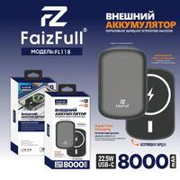 Портативное зарядное устройство Power Bank FaizFull FL118 8000 mAh Magsafe PD22,5W 3A, Type-C - Продажа и ремонт компьютерной техники "БАЙТ"