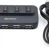 Разветвитель USB 2.0 BPH-1907 4порт. черный - Продажа и ремонт компьютерной техники "БАЙТ"