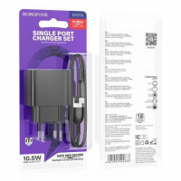 Сетевое зарядное устройство Borofone BAS11A + кабель microUSB 10,5W - Продажа и ремонт компьютерной техники "БАЙТ"