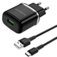 З/У сетевое Borofone BA36A QC3.0 + кабель Type-C 18W, 1m - Продажа и ремонт компьютерной техники "БАЙТ"