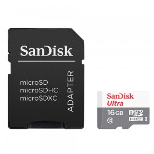 Флеш карта microSD 16GB SanDisk microSDHC Class 10 (SD адаптер) - Продажа и ремонт компьютерной техники "БАЙТ"