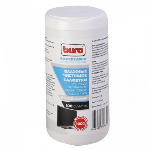 Салфетки влажные Buro BU-ALL для экранов ЖК мониторов туба 100шт - Продажа и ремонт компьютерной техники "БАЙТ"