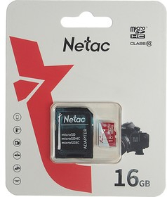Флеш карта microSDHC 16GB Netac NT02P500ECO-016G-R P500 Eco + adapter - Продажа и ремонт компьютерной техники "БАЙТ"