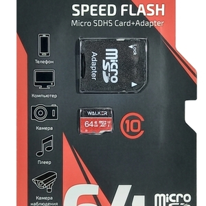 Флеш карта microSDHC 64GB Walker WFM-064A/BK + adapter - Продажа и ремонт компьютерной техники "БАЙТ"