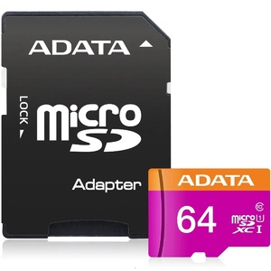 Флеш карта microSDXC 64GB AData AUSDX64GUICL10 A1-RA1 Premier Pro + adapter - Продажа и ремонт компьютерной техники "БАЙТ"