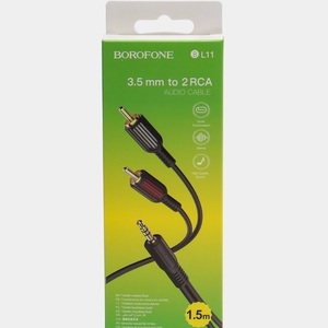 Кабель Borofone BL11 Jack3.5-M --> 2RCA-M  (1,5м) - Продажа и ремонт компьютерной техники "БАЙТ"