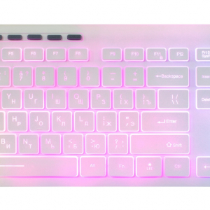 Клавиатура Оклик 490ML белый USB slim Multimedia LED - Продажа и ремонт компьютерной техники "БАЙТ"
