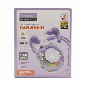 Гарнитура BT FaizFull FAIZ 142 v.5.3 30/300mAh, RGB, дисплей - Продажа и ремонт компьютерной техники "БАЙТ"