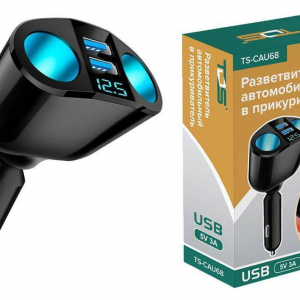 Разветвитель автомобильный в прикуриватель TDS TS-CAU68 (2 гнезда + 2 USB) 20174769 - Продажа и ремонт компьютерной техники "БАЙТ"