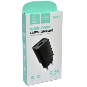 Зарядное устройство DENMEN DC01 2.4A USB Black - Продажа и ремонт компьютерной техники "БАЙТ"